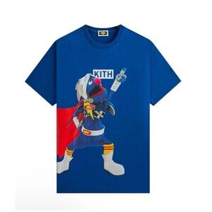 KITH X SESAME ST SUPER GROVER TEE Blue Size L Brand New With Tags & Sealed